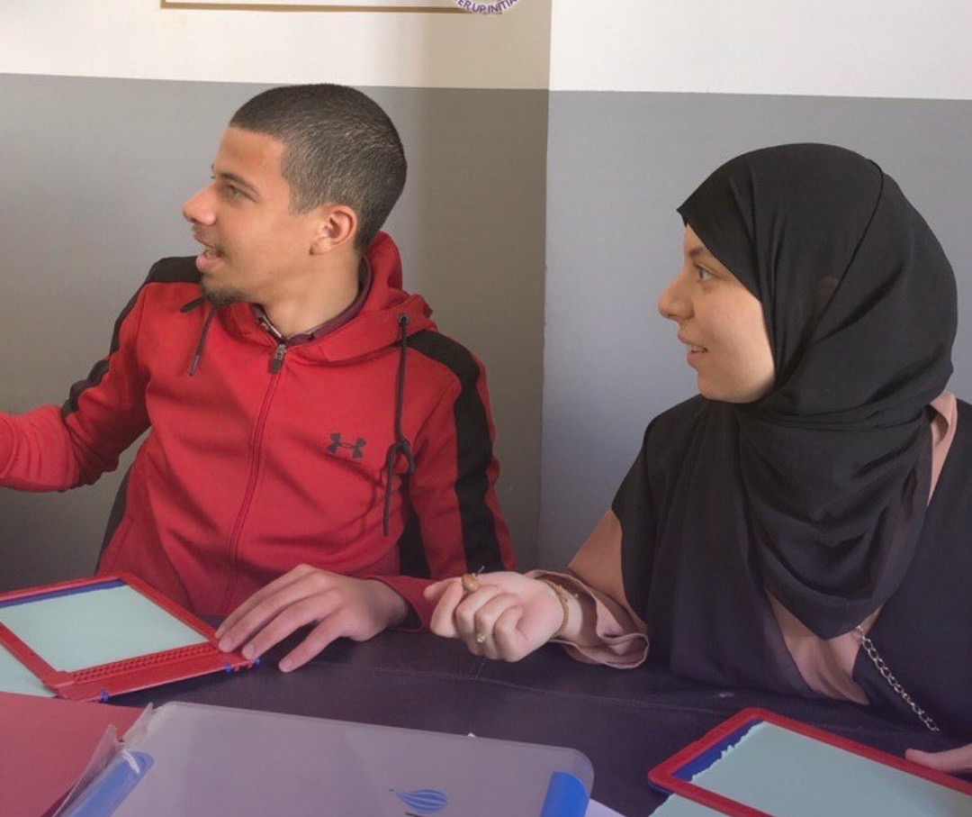 Young people meet at the Louis Braille association